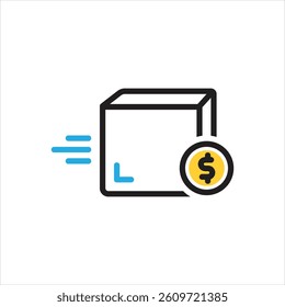Vector multi color icon for cash on delivery