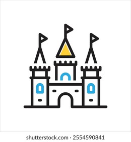 Vector multi color icon for castle