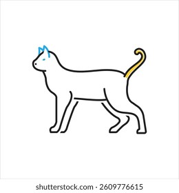Vector multi color icon for cat