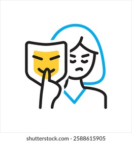 Vector multi color icon for catfishing