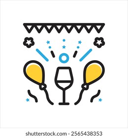 Vector multi color icon for celebration