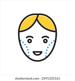 Vector multi color icon for cheek