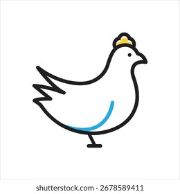 Vector multi color icon for chicken