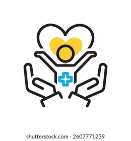 Vector multi color icon for child health