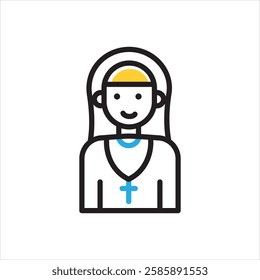 Vector multi color icon for christian
