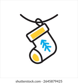 Vector multi color icon for christmas stockings