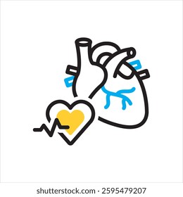 Vector multi color icon for chronic care