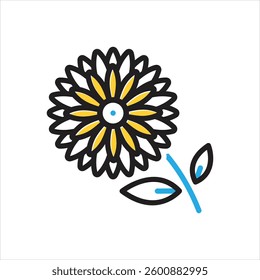 Vector multi color icon for chrysanthemum