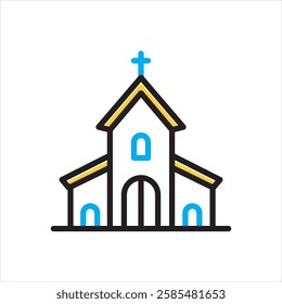 Vector multi color icon for church