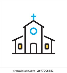 Icono multicolor del Vector para la iglesia