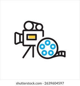 Vector multi color icon for cinematic