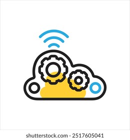 Vector multi color icon for cloud computing wifi