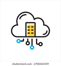 Vector icono multicolor para la nube