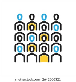 Ícone de vetor com várias cores para cluster