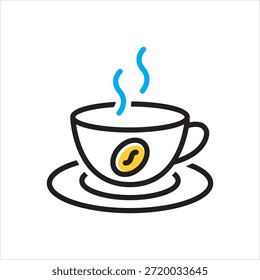 Icono multicolor del Vector para el café