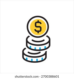 Vector multi color icon for Coins