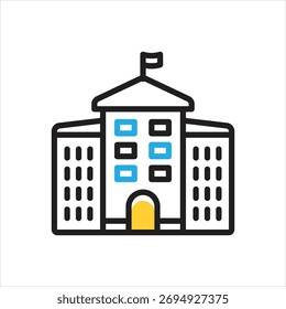Vector multi color icon for colleges