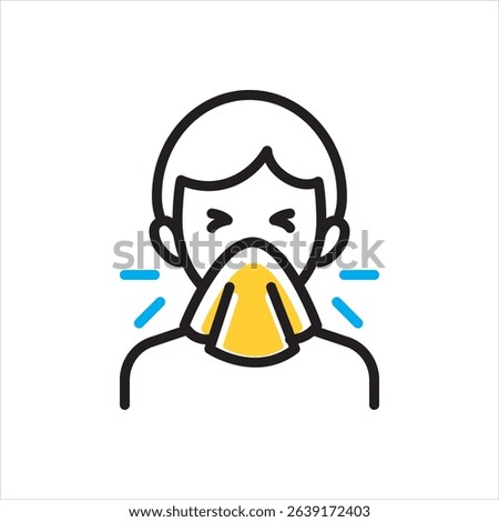 Vector multi color icon for common cold