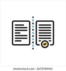 Ícone de vetor com várias cores para comparação