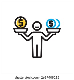 Ícone de vetor com várias cores para Preços competitivos