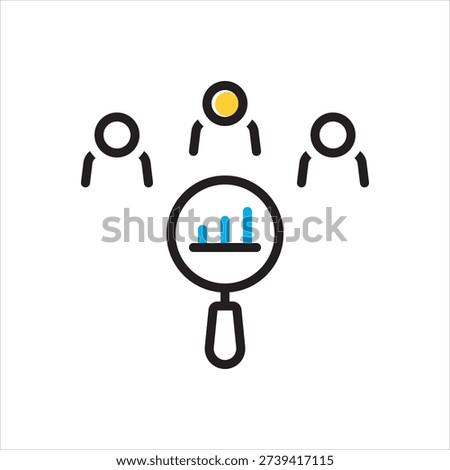 Vector multi color icon for competitor analysis