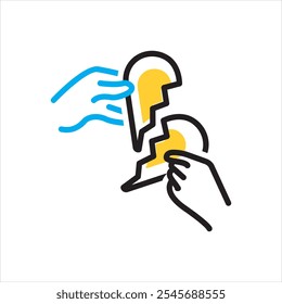 Vector multi color icon for compromise