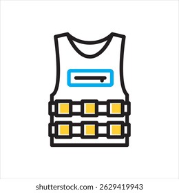 Vector multi color icon for concealable vest