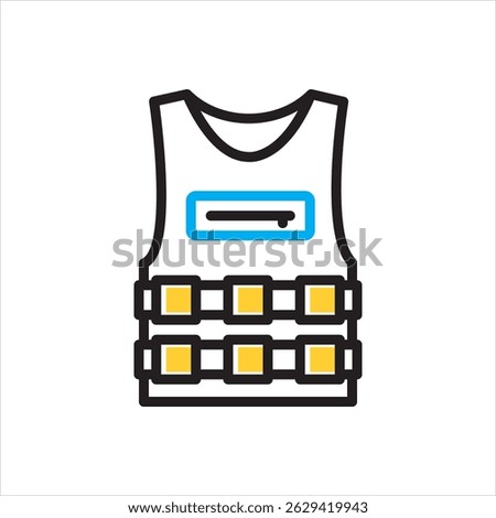 Vector multi color icon for concealable vest