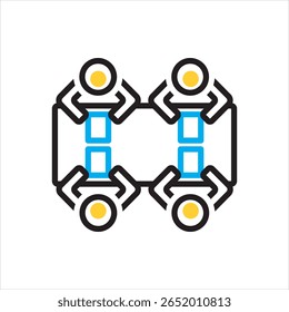 Icono multicolor del Vector para la sala de conferencias