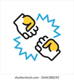 Ícone de vetor com várias cores para conflito