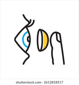 Vector multi color icon for contact lens