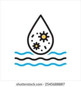 Icono multicolor del Vector para contaminado