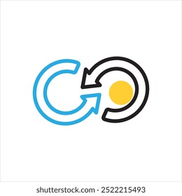 Vector multi color icon for continuity