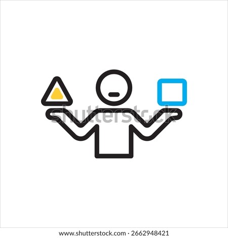 Vector multi color icon for contrast