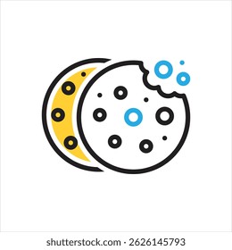 Vector multi color icon for cookie