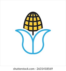 Vector multi color icon for corn