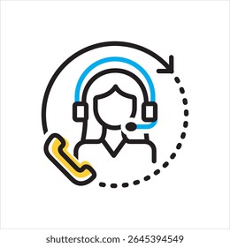 Vector multi color icon for costumer service