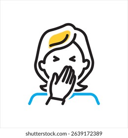 Vector multi color icon for cough