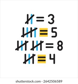 Vector multi color icon for count