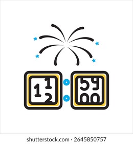 Vector multi color icon for countdown