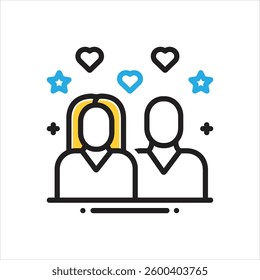 Vector multi color icon for couple