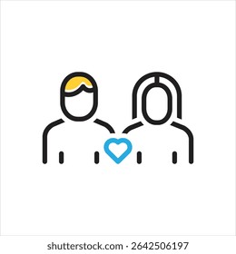 Vector multi color icon for couple