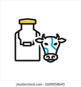 Vector multi color icon for cow milk