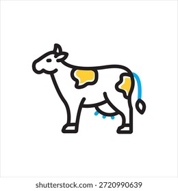 Icono multicolor del Vector para la vaca