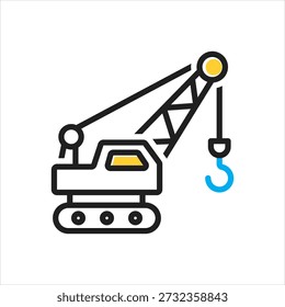 Vector multi color icon for crane