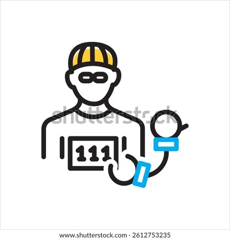 Vector multi color icon for criminal