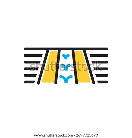 Vector multi color icon for Crop field