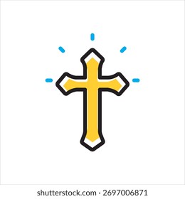 Vector icono multicolor para cruz