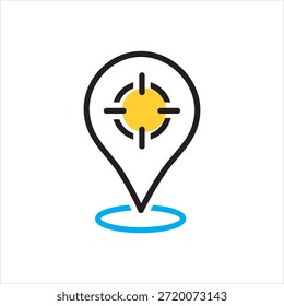 Vector icono multicolor para la ubicación actual