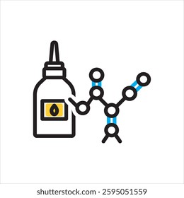 Vector multi color icon for cyanoacrylate